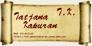Tatjana Kapuran vizit kartica
